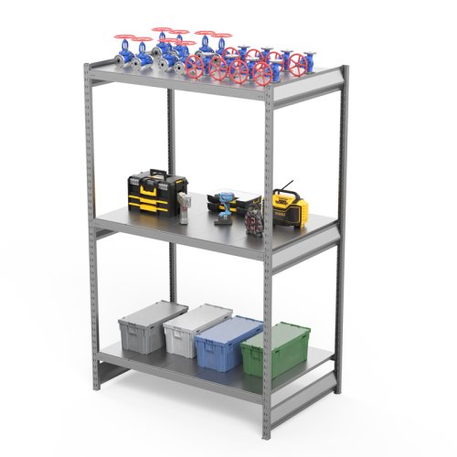 Металлический стеллаж СГ Ультра / СГУ (2000х1200х800 мм) 3 яруса, цинк (СГУ 2012083)