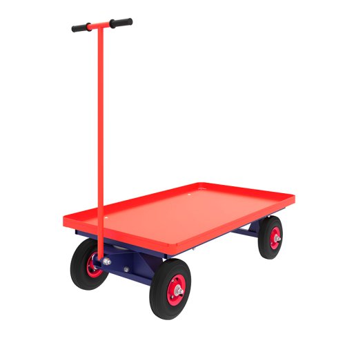 Тележка платформенная с поворотной осью ТПО 5 (г/п 450 кг, 1200x700 мм, колеса пневматичекие 250 мм)