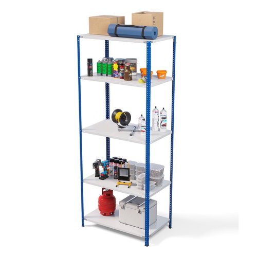 Стеллаж металлический ТС Лайт, синие стойки, 2500x1000x600 мм. Полки: 5 шт. металл (ТС 220100605с)