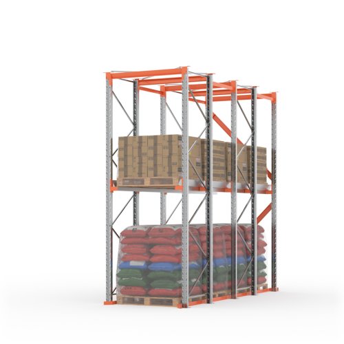 Стеллаж набивной паллетный 4000х4200х1050 (85.1.5). Ярусы: пол+1
