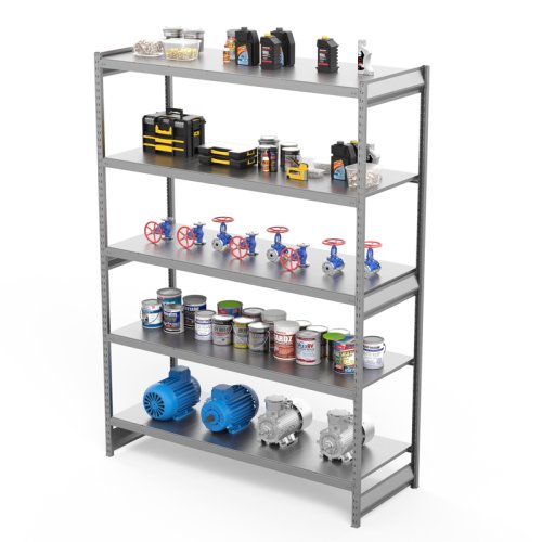 Стеллаж СГ Ультра / СГУ (2500х2100х600 мм) 5 ярусов, цинк (СГУ 2521065)