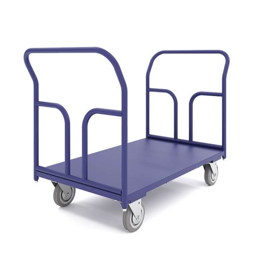 Тележка платформенная ТПД 4 (г/п 450 кг, 600x1200 мм, колеса серая резина 160 мм)