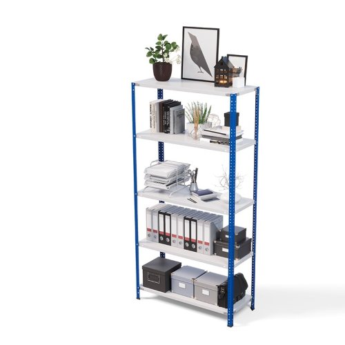 Стеллаж металлический ТС Лайт, синие стойки, 2000x1000x400 мм. Полки: 5 шт. металл (ТС 200100405с)