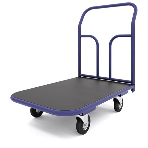 Тележка платформенная с резиновым покрытием ТПР 6 (800x1200 мм, колеса черная резина 200 мм)