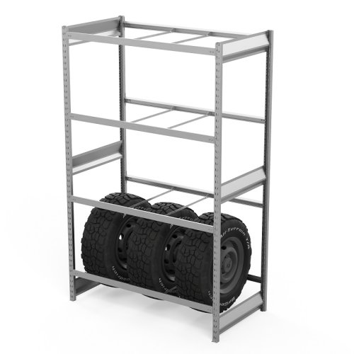 Стеллаж грузовой СГ Ультра (2500х1200х800) 4 яруса, без настила, для шин, дисков, колес (СГУ 2512084бн)