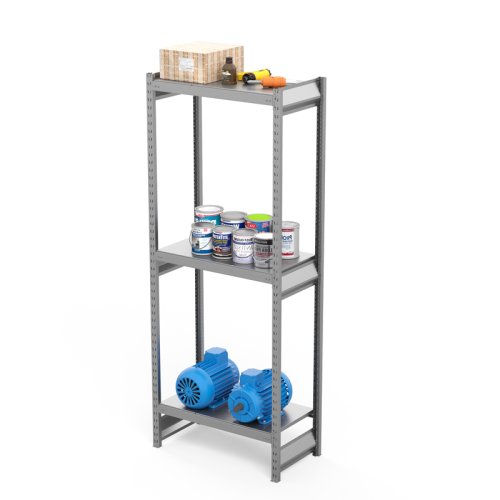 Металлический стеллаж СГ Ультра / СГУ (2000х1200х500 мм) 3 яруса, цинк (СГУ 2012053)