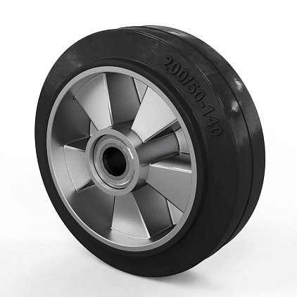 Колесо 200х50 аллюм / резина с подшипниками